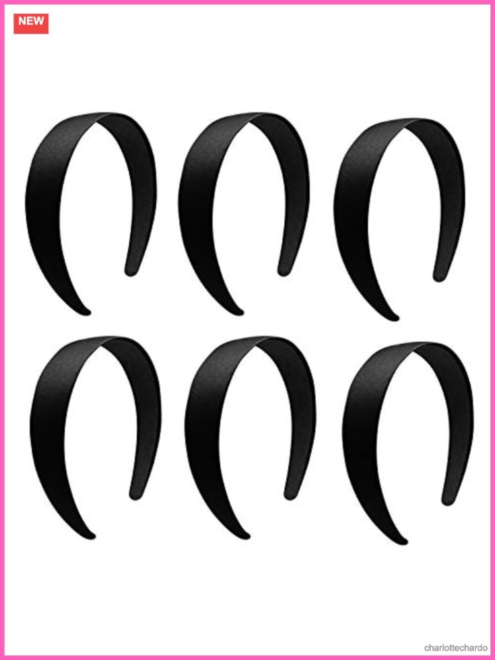 6Pc Satin Headbands 1.2 Inch Antiskid Hard DIY Hair Accessories
